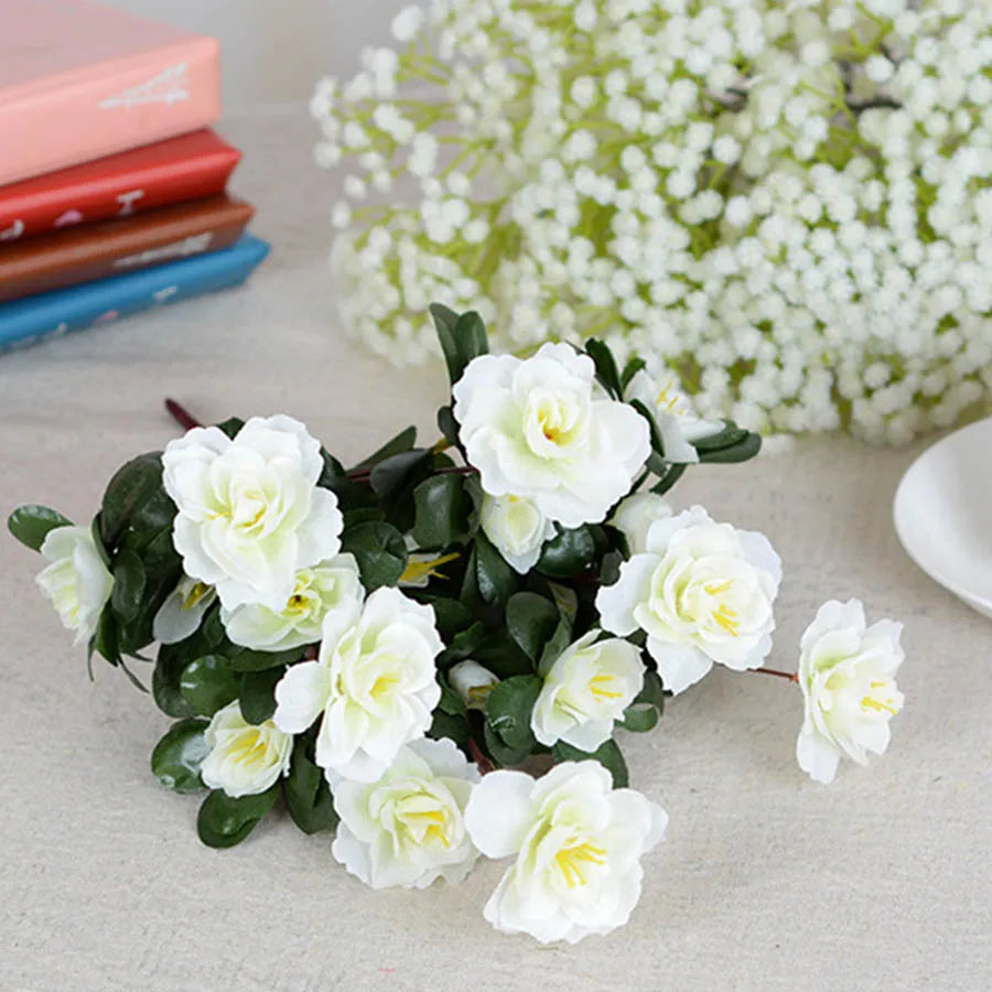 Outdoor Fall Artificial Red Azalea High Quality Flower Decor Fake Flowers Home Decorations