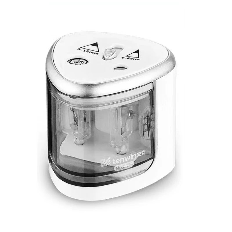 Tenwin New Two-hole Electric Automatic Pencil Sharpener Switch Pencil Sharpener Home Office School Supplies
