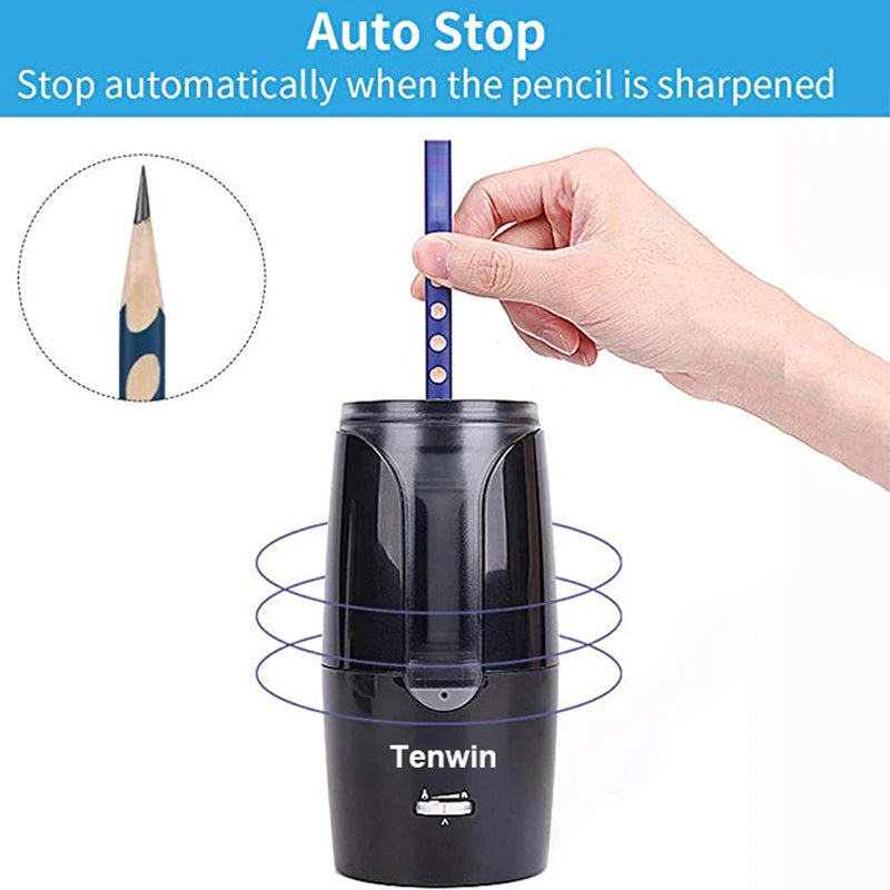 Tenwin Automatic Electric Pencil Sharpener For Colored Pencils Sharpen Mechanical Office School Supply