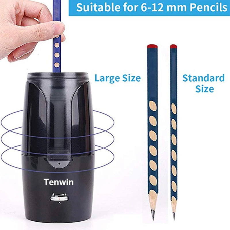 Tenwin Automatic Electric Pencil Sharpener For Colored Pencils Sharpen Mechanical Office School Supply