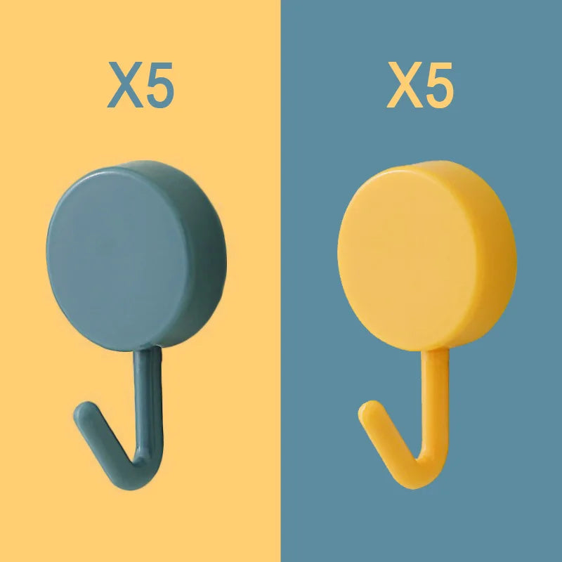 10PCS Self Adhesive Wall Hook Strong Bathroom Door Kitchen Hooks Home Accessories