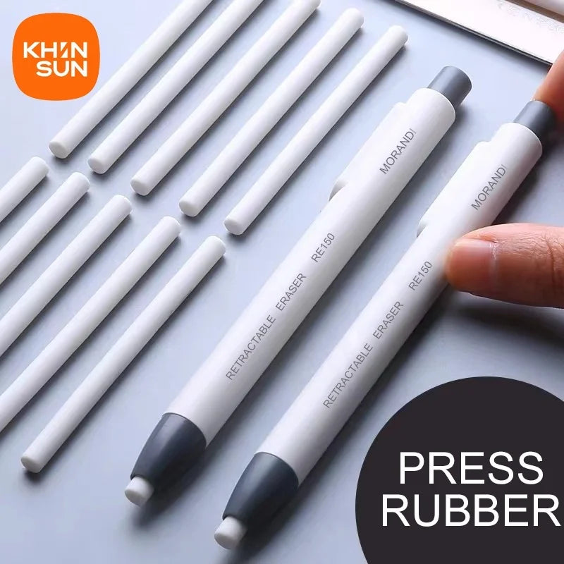 Retractable Pencil Eraser Pencil Rubber Eraser Correction Supplies Writing Correction School Stationery Office Supplies