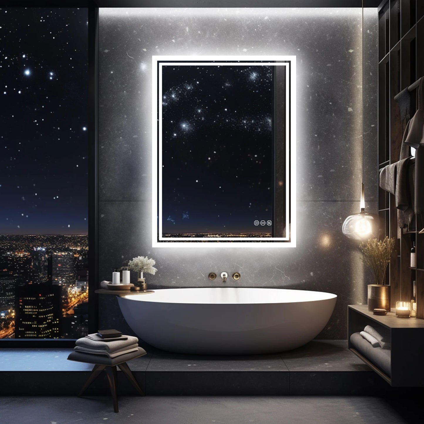 LED Backlit Mirror Bathroom Vanity with Lights, Water Proof