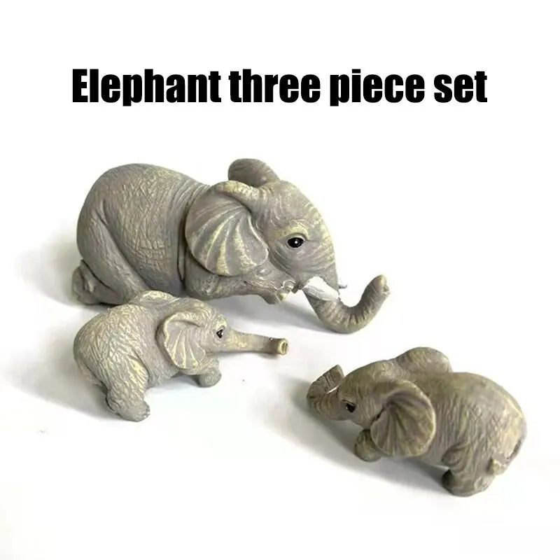 3PCS/set Elephant Hand-Painted Figurines, Mother and Baby elephant