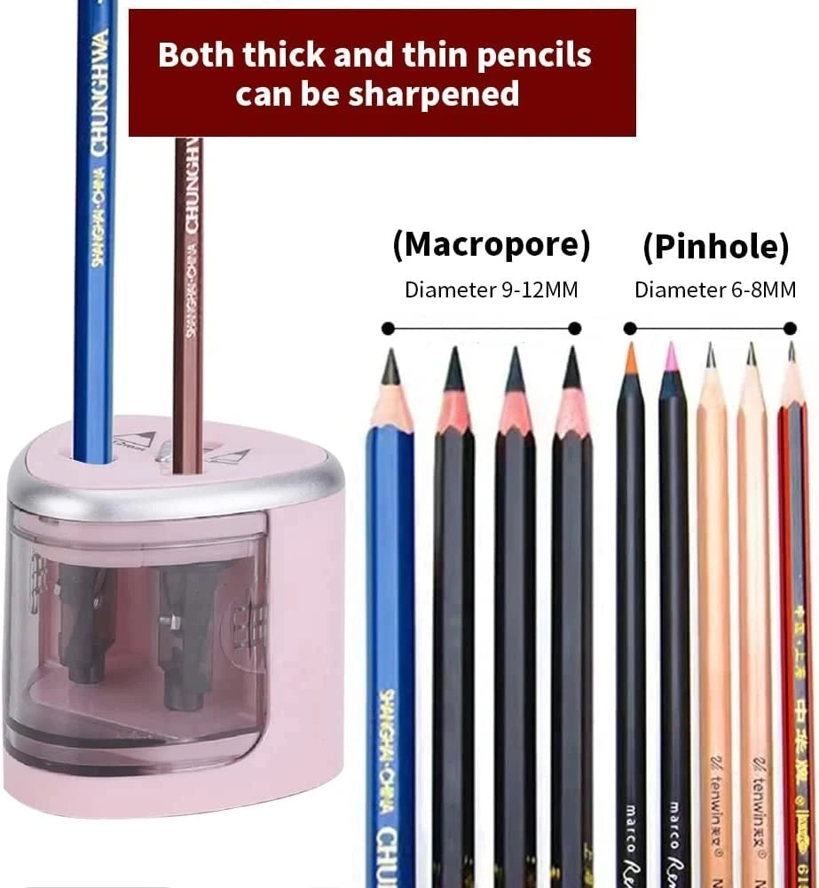 Tenwin New Two-hole Electric Automatic Pencil Sharpener Switch Pencil Sharpener Home Office School Supplies