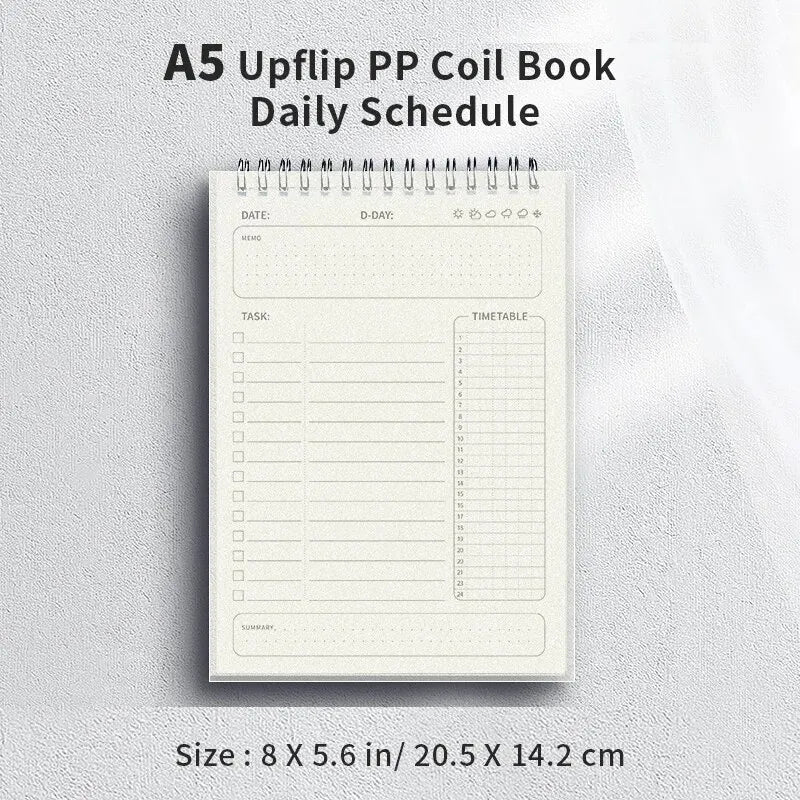 1pc Planner Agenda Spiral A5 Notebook Daily Planner To Do List Notepad 160 Pages Thick Office School Supplies Stationery