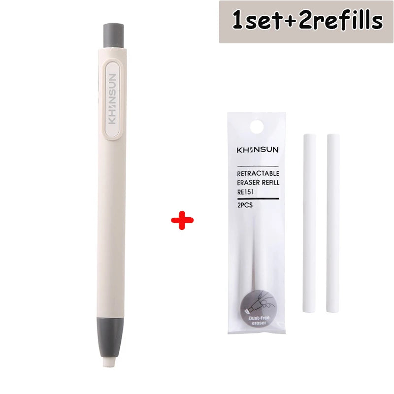 Retractable Pencil Eraser Pencil Rubber Eraser Correction Supplies Writing Correction School Stationery Office Supplies