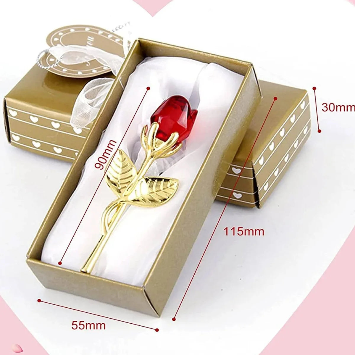 Glass Rose Mini Crystal Flower Flowers Room Ornament Office Desktop Decoration Wedding Party Gift