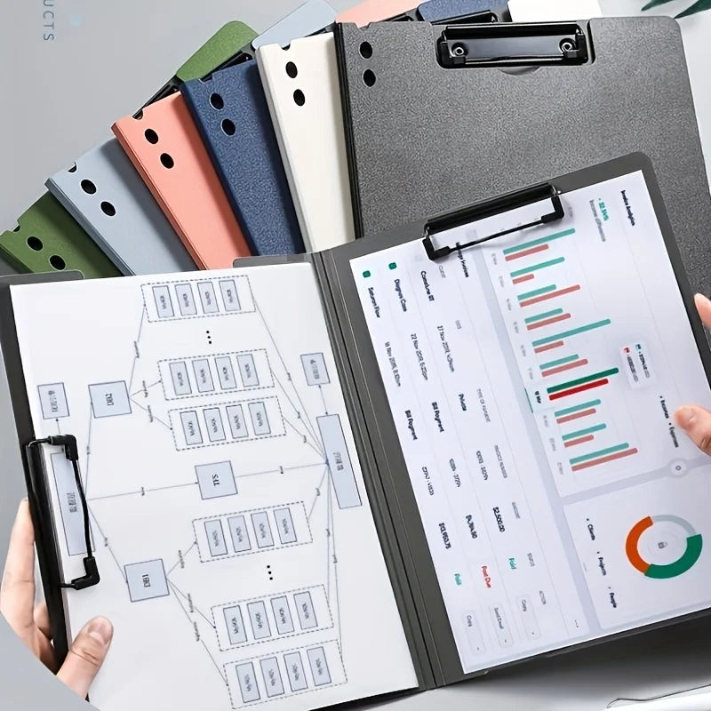 1pc A4 File Folders, Documents Organizer, Clipboard With Cover, For Business & School, Stationery & Office Supplies