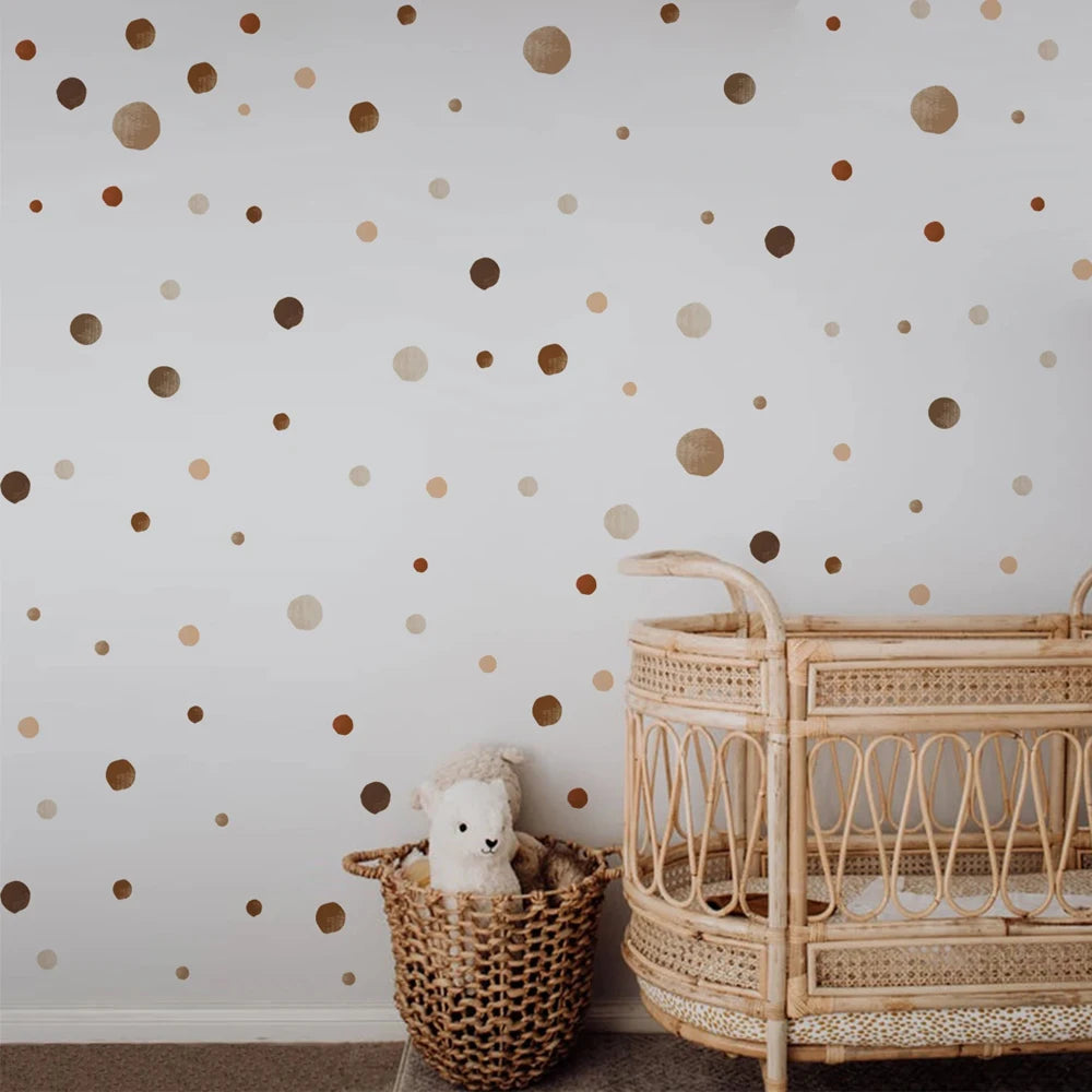 140PCS Watercolor Boho Polka Dots Wall Decals Nursery Room Kids Bedroom Removable Peel and Stick Wall Stickers