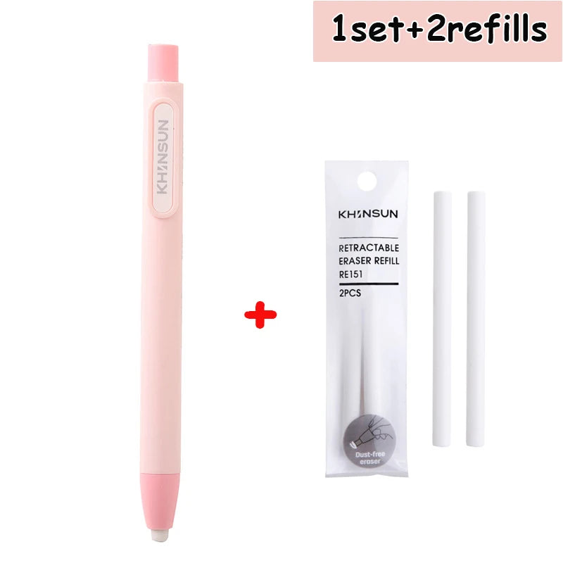 Retractable Pencil Eraser Pencil Rubber Eraser Correction Supplies Writing Correction School Stationery Office Supplies