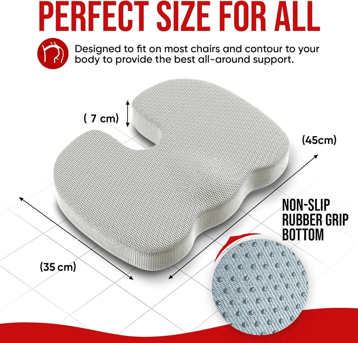 Ergonomic Memory Cotton Office Cushion Hemorrhoid Cushion Chair Cushion Sedentary Artifact Student Cushion