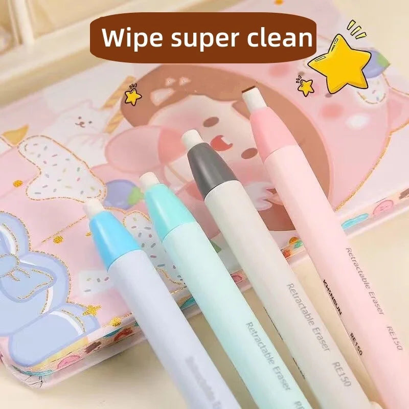 Retractable Pencil Eraser Pencil Rubber Eraser Correction Supplies Writing Correction School Stationery Office Supplies