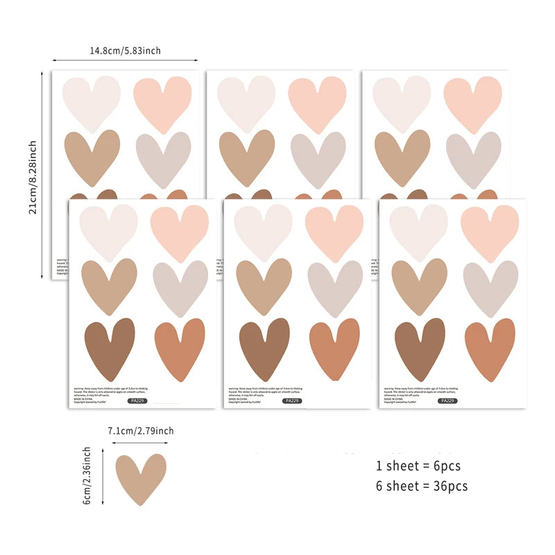 Boho Hearts Creative Wall Sticker For Children Room Nursery Wall Art Decals Vinyl Mural Kids Bedroom Home Decor