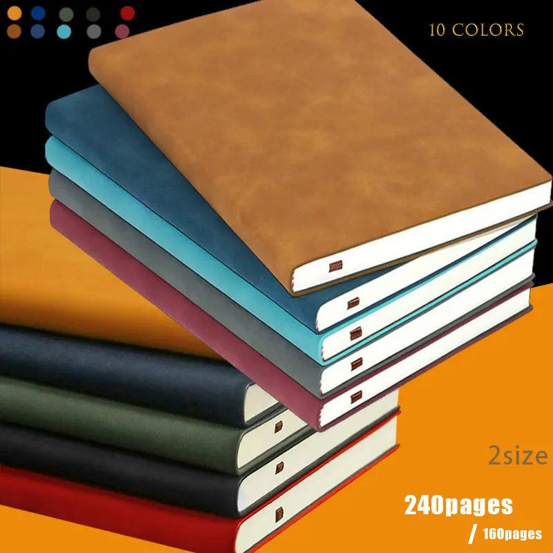 A5 A6 Notebook Leather Office Journal Diary notepad Stationery Student lined Notebook 160pages/240pages