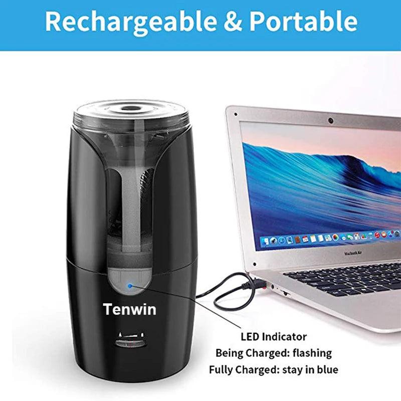Tenwin Automatic Electric Pencil Sharpener For Colored Pencils Sharpen Mechanical Office School Supply
