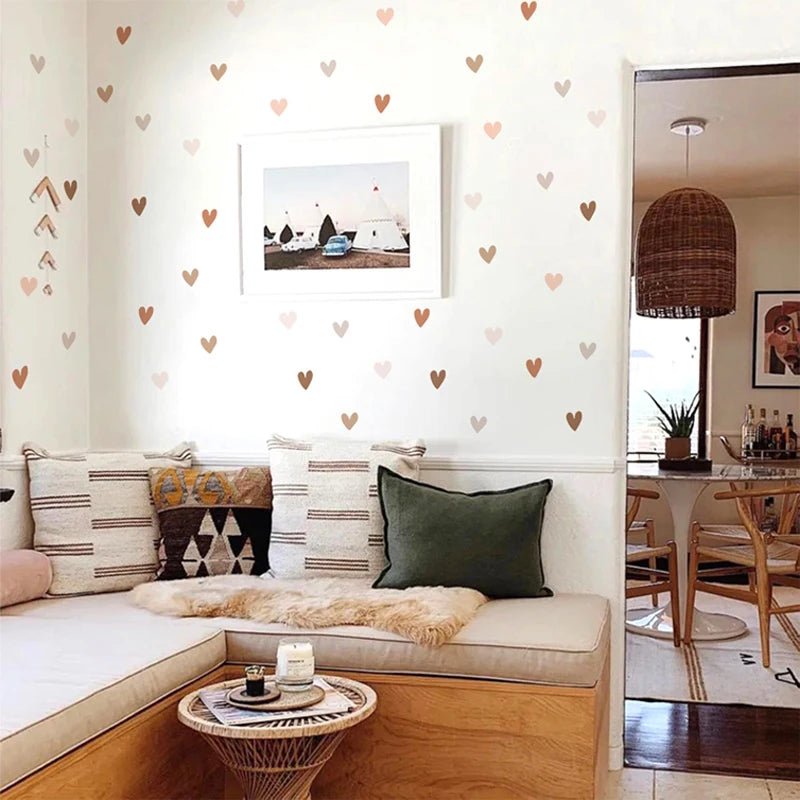 Boho Hearts Creative Wall Sticker For Children  Room Nursery Wall Art Decals Vinyl Mural Kids Bedroom Home Decor