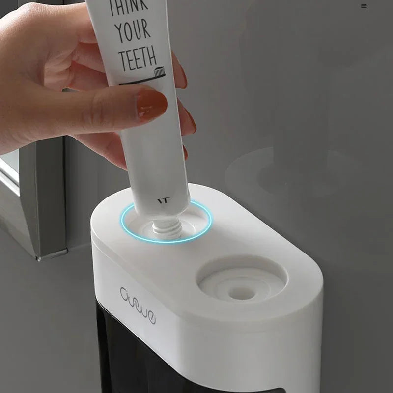 Wall Mounted Automatic Toothpaste Toothpaste Dispenser Magnetic Toothbrush Toothpaste Rack Bathroom Accessory