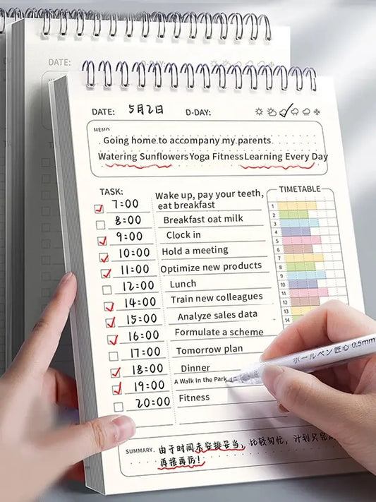 1pc Planner Agenda Spiral A5 Notebook  Daily Planner To Do List Notepad 160 Pages Thick Office School Supplies Stationery